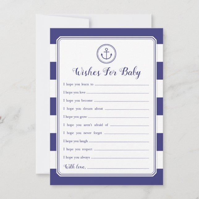 Invitation Baby shower d'Ancres nautiques pour bébé (Devant)