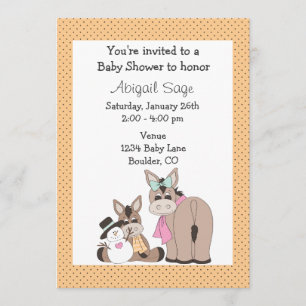 Invitation Baby shower d'âne d'hiver