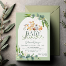 Baby shower d'animaux de bois de verdure