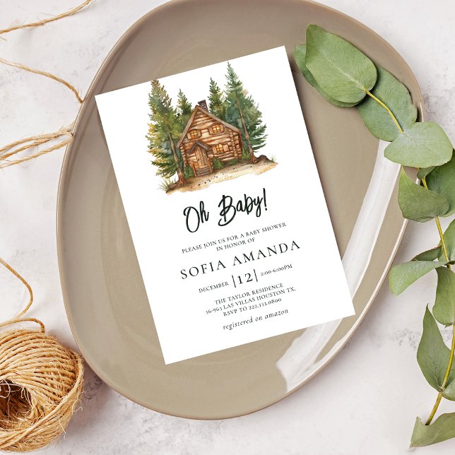 Invitation Baby shower d'animaux de bois mignons (Créateur téléchargé)