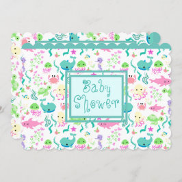 Invitation Baby shower d'animaux marins