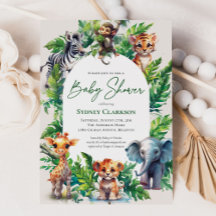 Baby shower d'animaux tropicaux de la Jungle migno