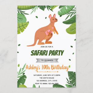 Invitation baby shower d'anniversaire de Kangaroo