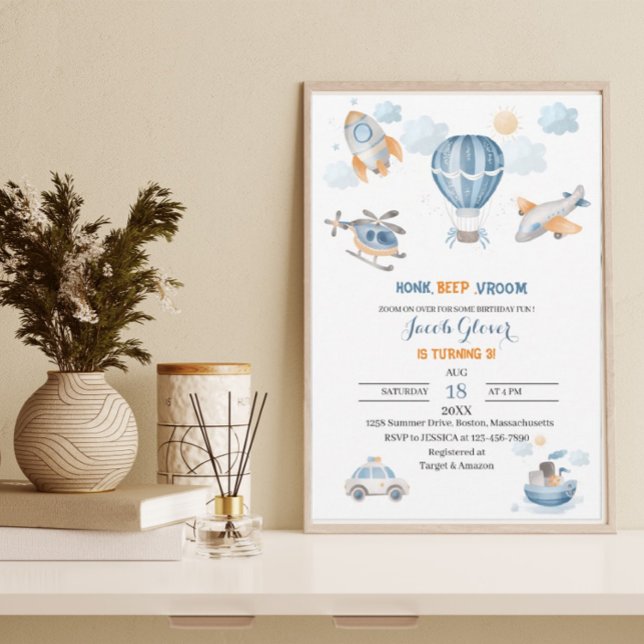 Invitation Baby shower d'anniversaire de la transmission de l (Créateur téléchargé)