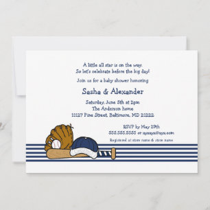 Invitation baby shower d'anniversaire du Navy Blue Baseball