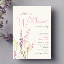 Baby shower d'aquarelle Boho Little Fleur sauvage