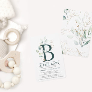 Invitation Baby shower d'aquarelle botanique d'Eucalyptus