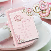 Baby shower d'aquarelle de beignets roses