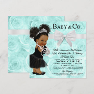 Invitation Baby shower d'aquarelle de bleu de turquoise