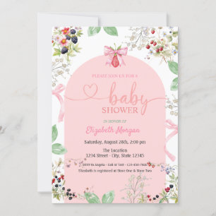 Invitation Baby shower d'aquarelle de fruits de la baie