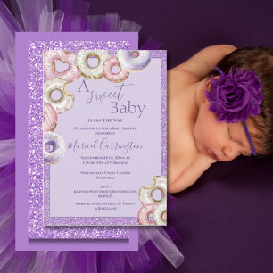 Invitation Baby shower d'aquarelle de la Parties scintillant 