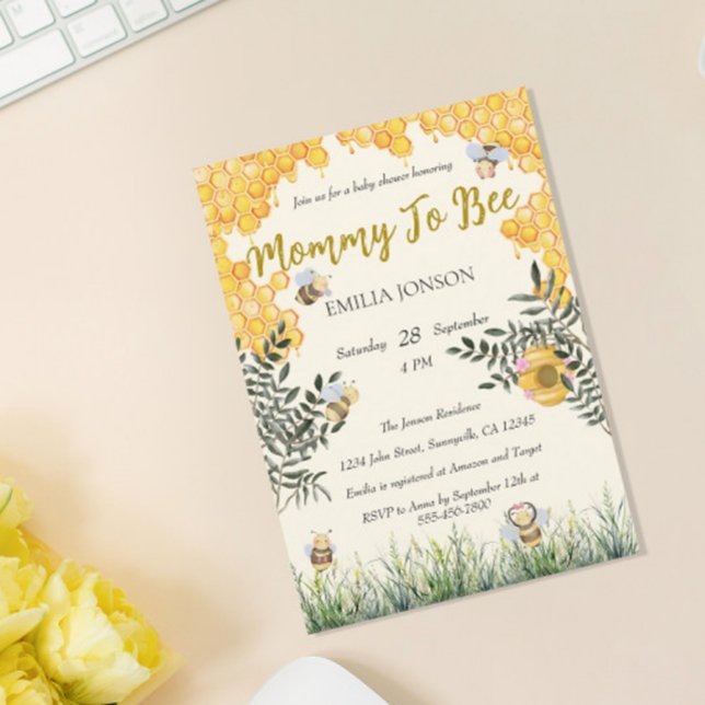 Invitation Baby shower d'aquarelle de maman neutre pour être (Créateur téléchargé)