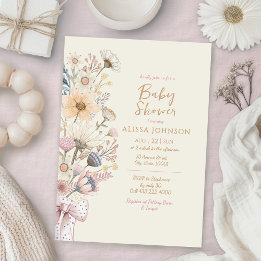 Invitation Baby shower d'aquarelle jaune