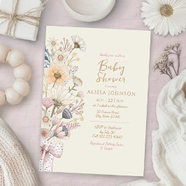 Invitation Baby shower d'aquarelle jaune