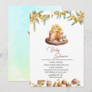 Invitation Baby shower d'aquarelle Lemon Cakes