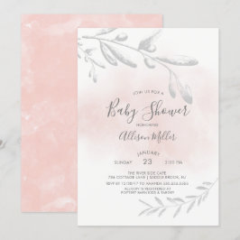 Invitation Baby shower d'aquarelle rose