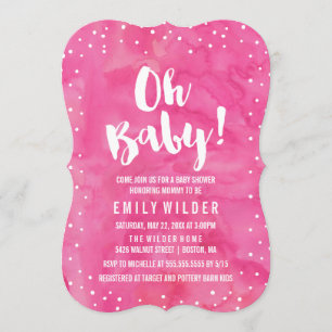 Invitation Baby shower d'aquarelle rose bébé