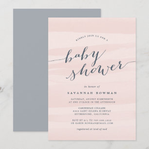 Invitation Baby shower d'aquarelle rose vif