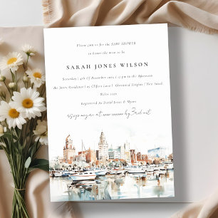 Invitation Baby shower d'aquarelle Tampa Florida Skyline