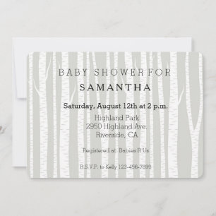 Invitation Baby shower d'arbres de bouleau blanc