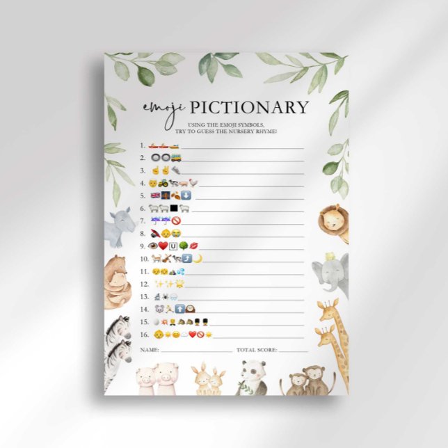 Invitation Baby shower d'arche de Noé Jeu Emoji (Créateur téléchargé)