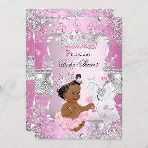 Invitation Baby shower d'argent rose