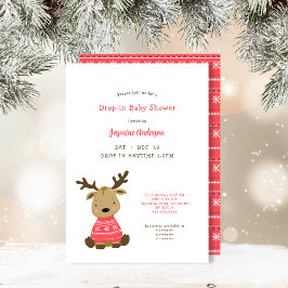 Invitation Baby shower d'arrivée de cerfs de bébés d'hiver