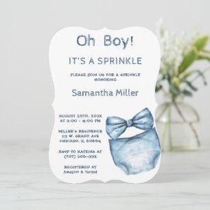 Invitation Baby shower d'arrosage bleu modifiable