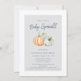 Invitation Baby shower d'arrosage Citrouille d'automne aquare