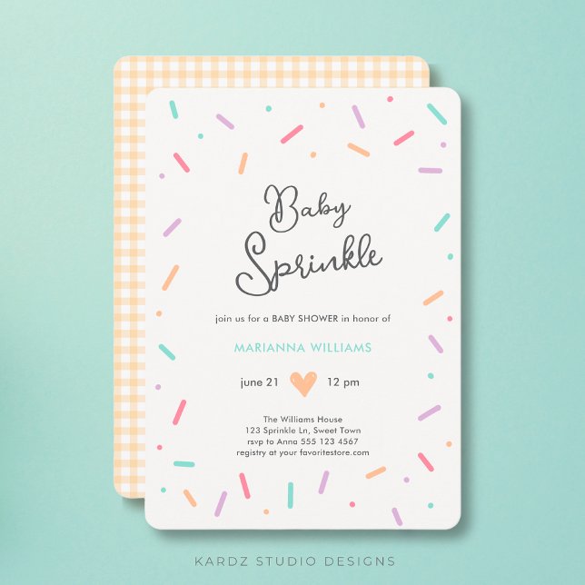 Invitation Baby shower d'arrosage de bébé neutre selon le sex (Personalize this sweet Baby Sprinkle Baby Shower invitation, ideal for a gender neutral celebration)