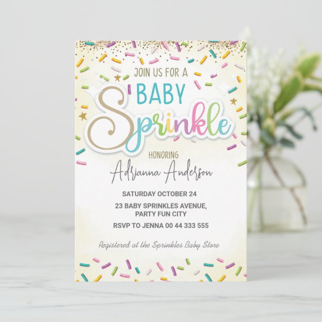 Invitation Baby shower d'arrosage de bébé Parti neutre de gen (Debout devant)