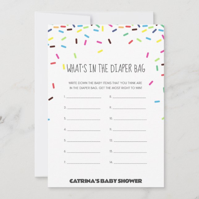 Invitation Baby shower d'arrosage - Nom modifiable, 5x7 (Devant)