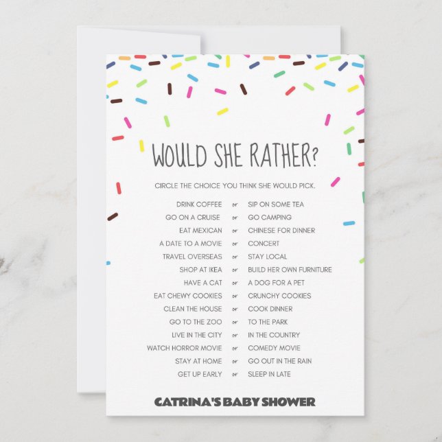 Invitation Baby shower d'arrosage - Nom modifiable, 5x7 (Devant)