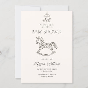 Invitation Baby shower d'art à cheval à rochers
