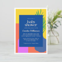 Baby shower d'art botanique de couleur vive