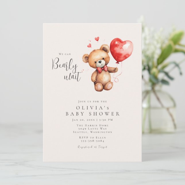 Invitation Baby shower d'attente avant (Debout devant)