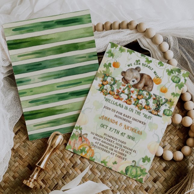 Invitation Baby shower d'attente avant citrouille (Créateur téléchargé)