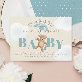 Invitation Baby shower d'attente Bébé Beige Teddy Bear Classi