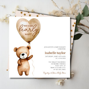 Invitation Baby shower d'attente de l'ours Ballotte