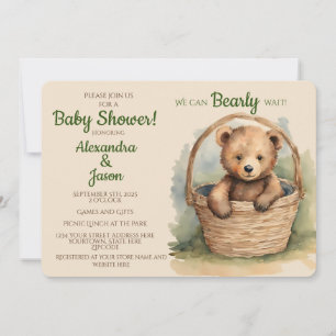 Invitation Baby shower d'attente de l'ours bébé
