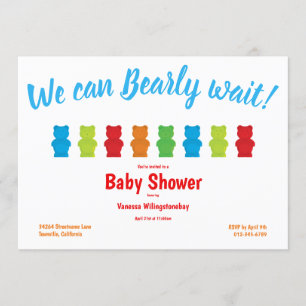 Invitation Baby shower d'attente de l'ours de gomme