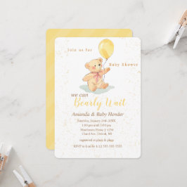 Invitation Baby shower d'attente de l'ours en peluche