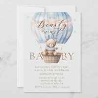 Baby shower d'attente de l'ours en peluche bleu