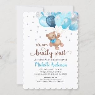 Invitation Baby shower d'attente de l'ours en peluche Invitat