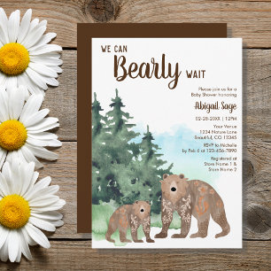 Invitation Baby shower d'attente neutre pour les ours de bois