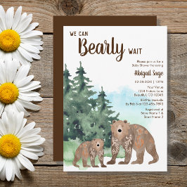 Invitation Baby shower d'attente neutre pour les ours de bois