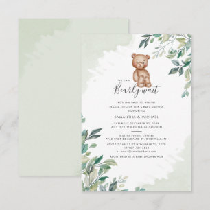 Invitation Baby shower d'attente précoce Eucalyptus Foliples