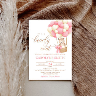 Invitation Baby shower d'attente rapide de l'ours en peluche 