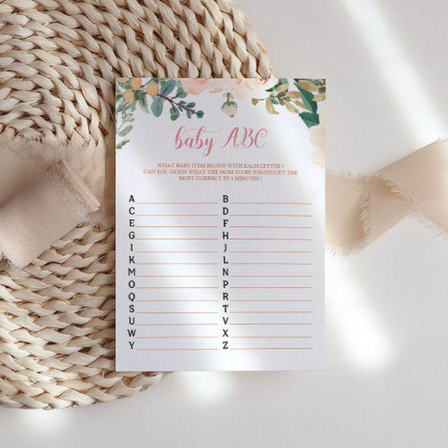 Invitation Baby shower d'automne Baby ABC Game Card (Créateur téléchargé)