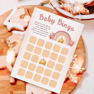 Invitation Baby shower d'automne Boho Rainbow Little Citrouil